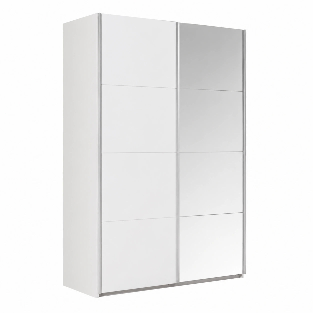 Armadio 2 Ante Scorrevoli con Specchi, 150x223x67 cm, Bianco, Made in Italy