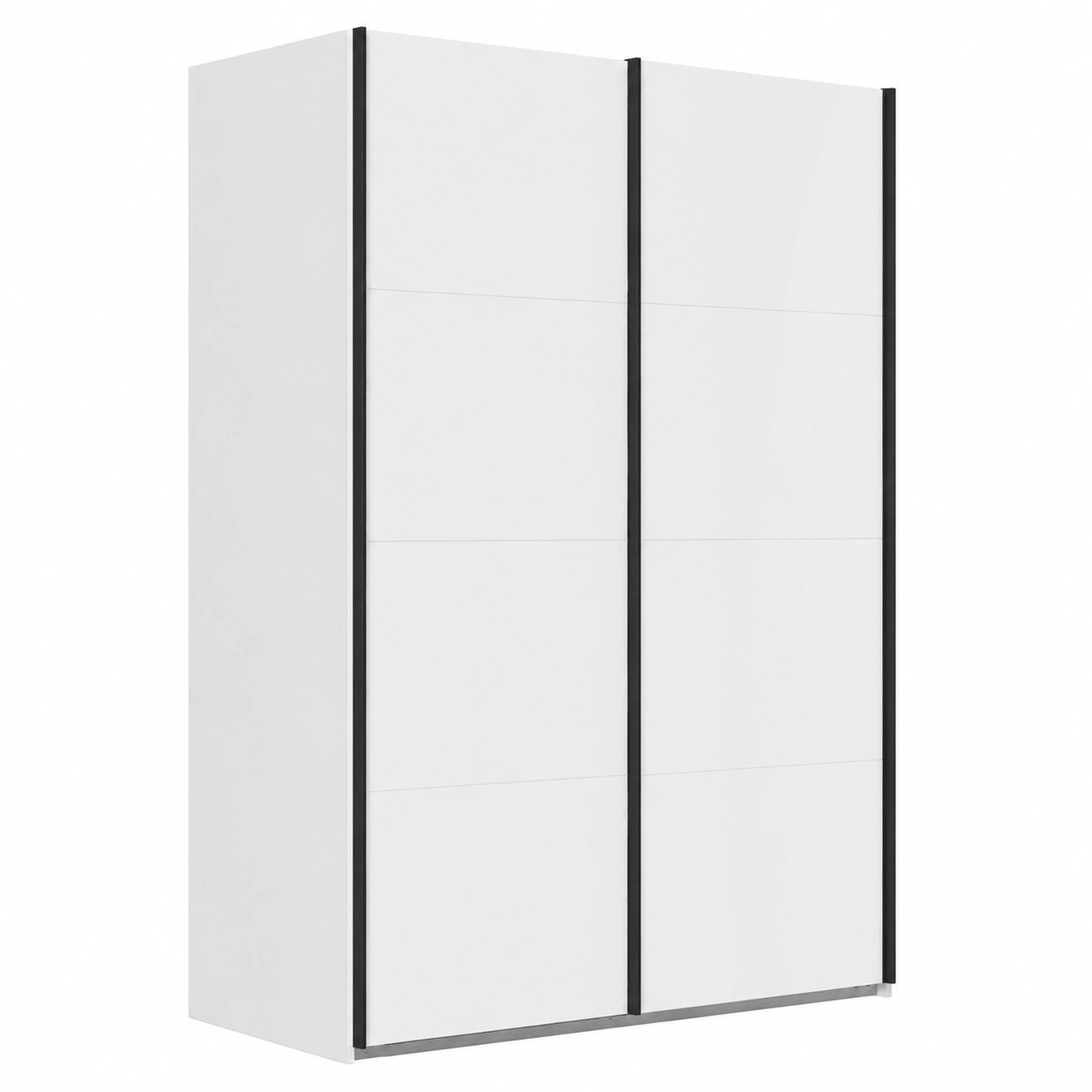 Armadio a Due Ante Scorrevoli in Bianco, 200x223x67 cm - Design Italiano