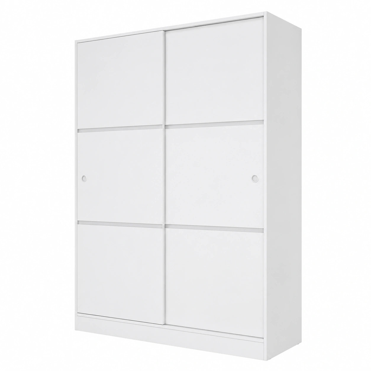 Guardaroba Bianco Lucido con Ante Scorrevoli e Ripiani in Legno Melaminico 200x120x50 cm