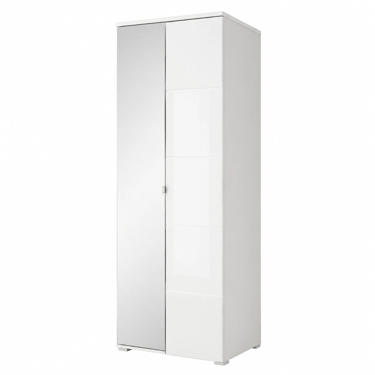 Armadio Ingresso Elegante Bianco Lucido e Opaco, 60x198x40 cm