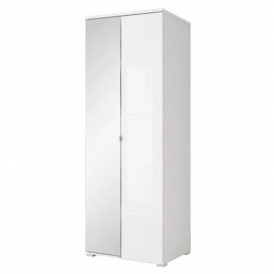 Armadio Ingresso Elegante Bianco Lucido e Opaco, 60x198x40 cm