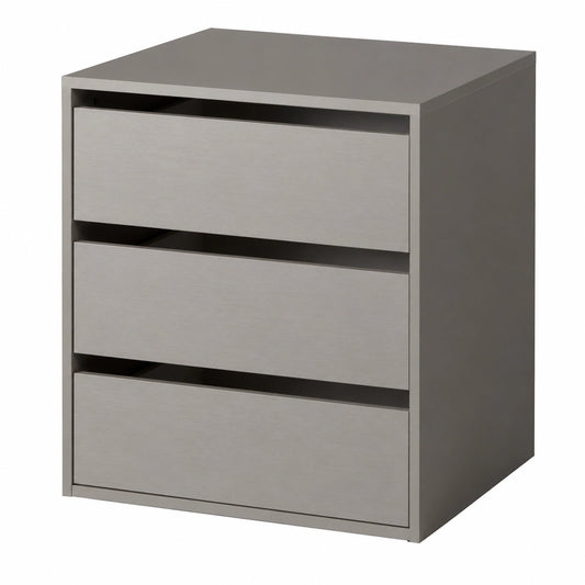 Cassettiera Interna Grigia con 3 Cassetti per Armadio, Guide in Metallo, 58x59x51cm, Made in Italy