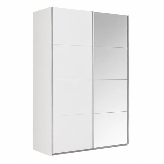 Armadio 2 Ante Scorrevoli con Specchi, 150x223x67 cm, Bianco, Made in Italy