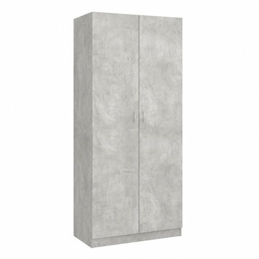 Armadio Salvaspazio con Ante Scorrevoli in Legno Grigio Cemento 90x52x200 cm