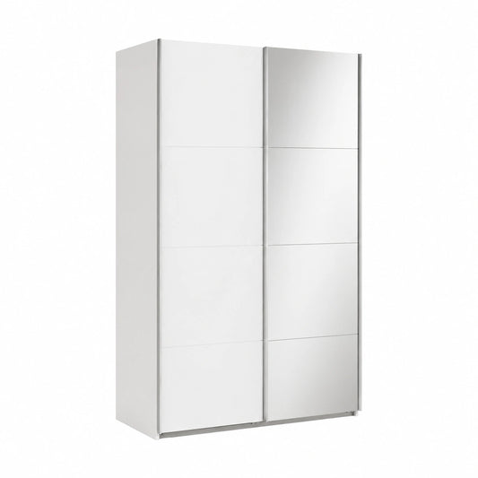 Armadio Scorrevole a Specchio SYSTEMA Bianco Laccato 150x223x67 cm