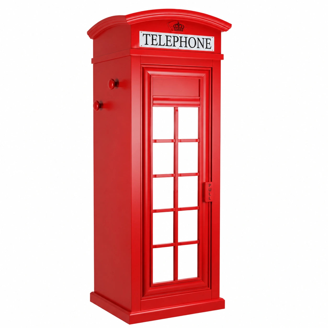 Dmora Armadio Londra Stile con Specchio e Ripiani, Rosso, 68x215x55 cm
