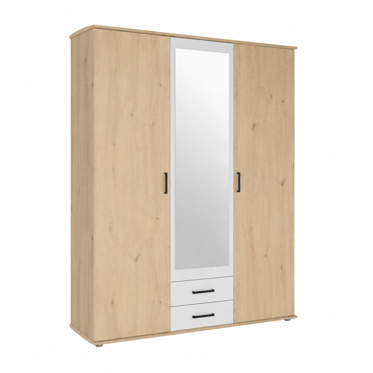 Armadio Cremona a 2 Ante con Specchio e Cassetti, Vari Colori, LAP 120x197x54 cm