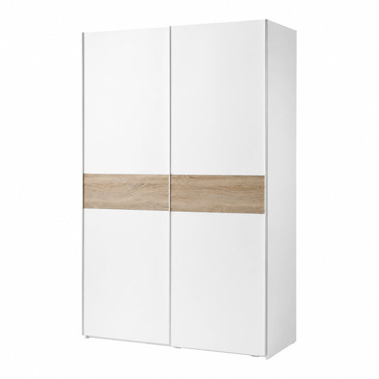 Armadio Scorrevole in Legno Laminato, 2 Colori, 125x195x62 cm