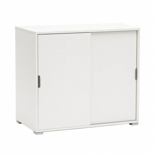 Scarpiera con Ante Scorrevoli, Legno Bianco, 38x75x85 cm, Già Montata