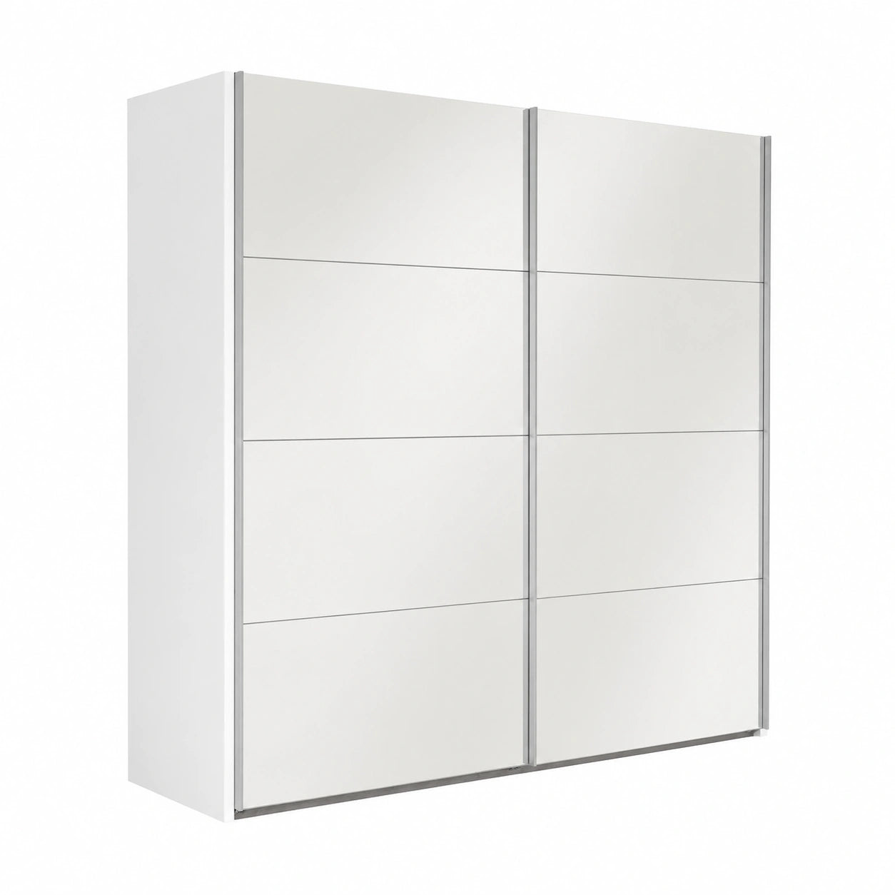 Guardaroba SYSTEMA a 2 Ante Scorrevoli con Specchio, 250x223x67 cm, Bianco, Made in Italy
