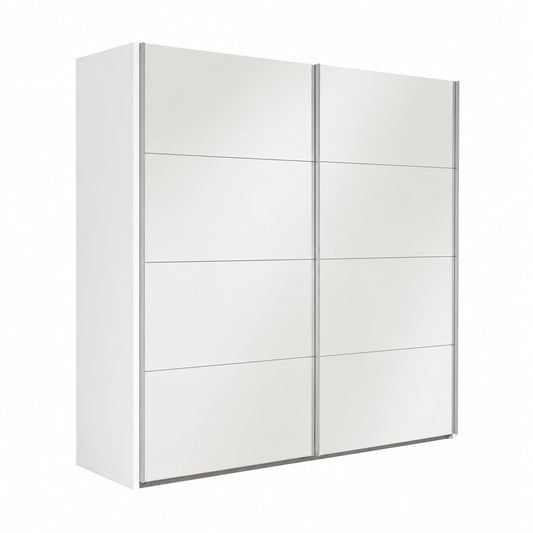 Guardaroba SYSTEMA a 2 Ante Scorrevoli con Specchio, 250x223x67 cm, Bianco, Made in Italy