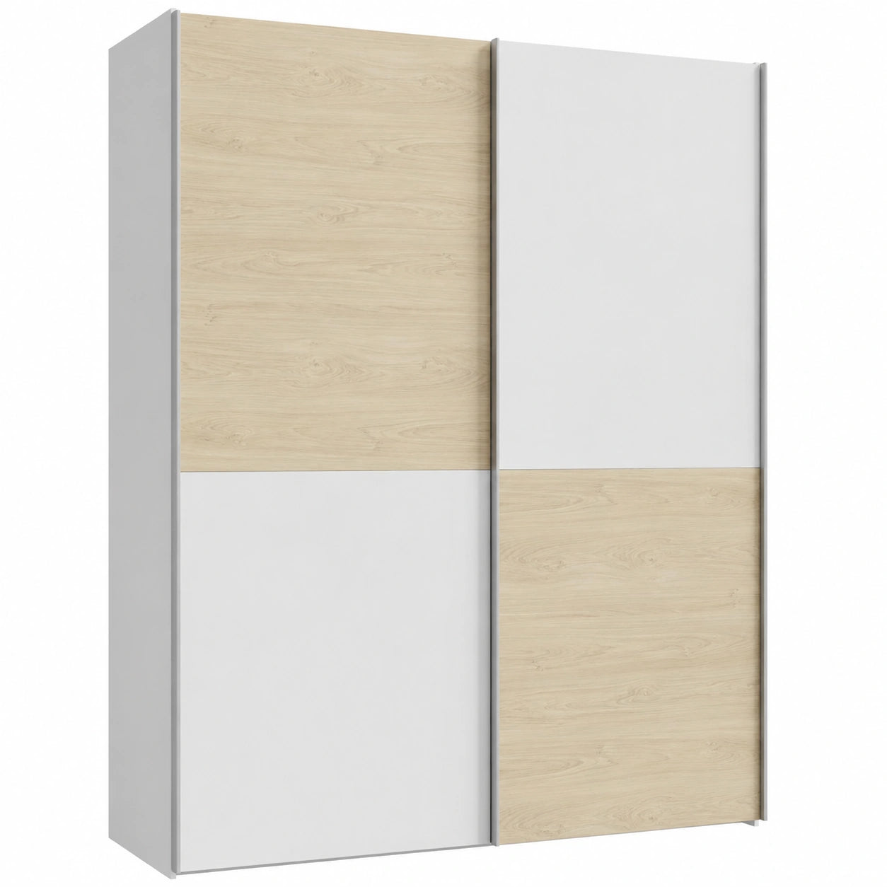 Guardaroba spazioso con ante scorrevoli, design moderno in due colori