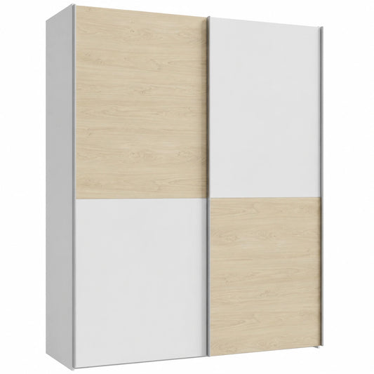 Guardaroba spazioso con ante scorrevoli, design moderno in due colori